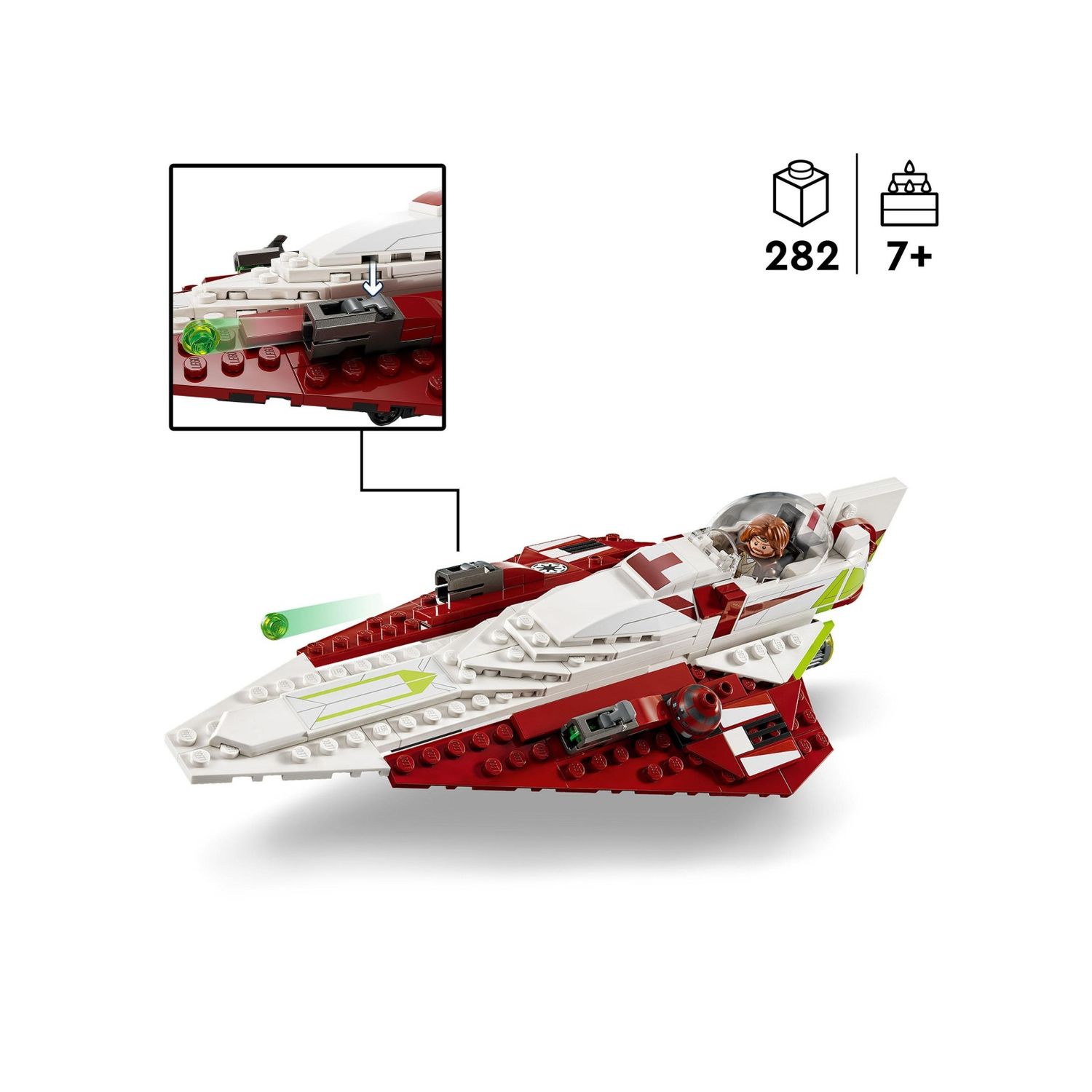 Lego star wars 75333 jedi starfighter di obi-wan kenobi, set l'attacco dei cloni con droide e minifigure taun we, spada laser - LEGO® Star Wars™, Star Wars