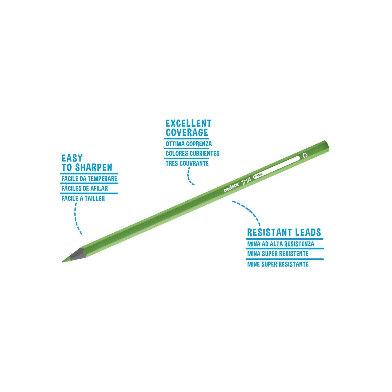 Matite esagonali eco family tita, scatola 12 pezzi, prodotto adatto a bambini a partire da +3 anni, codice prodotto 43097 - 