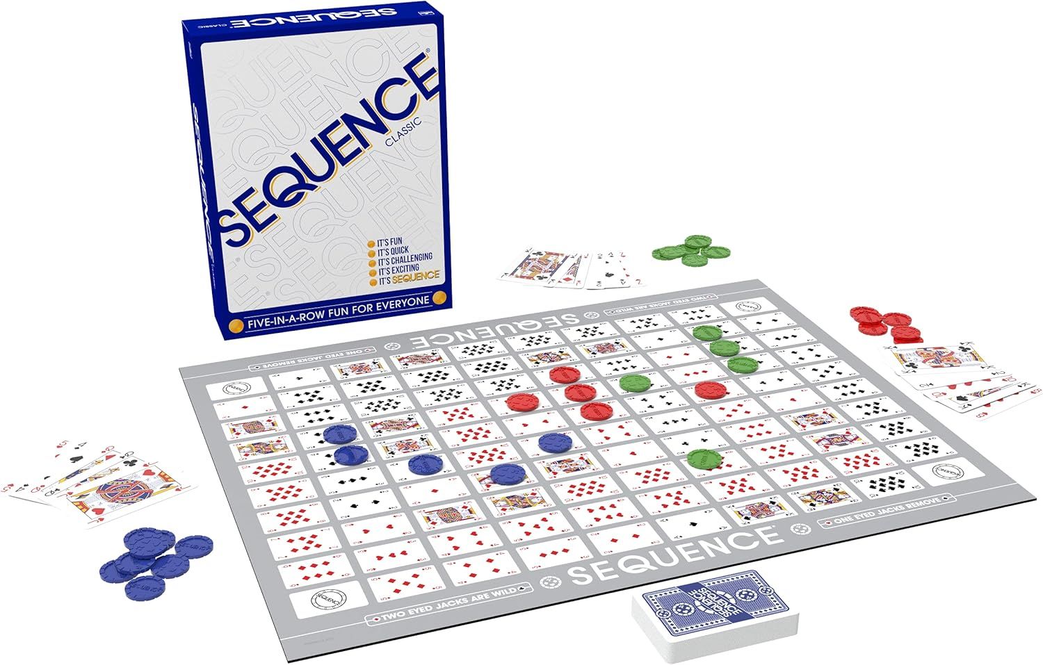 Sequence: il gioco da tavolo strategico per famiglie e amici, divertente e stimolante - 7+ anni - 2-12 giocatori - 