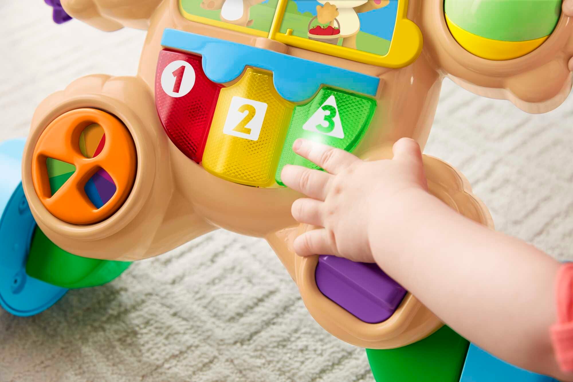 Fisher-price ridi & impara cagnolino primi passi - edizione multilingue, giocattolo musicale per camminare; per neonati e bambini piccoli da 6 a 36 mesi - FISHER-PRICE