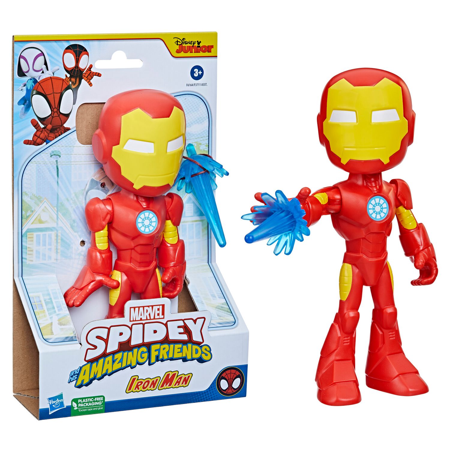 Hasbro marvel spidey e i suoi fantastici amici, mega iron man, action figure giocattolo super hero per età prescolare, per bambini e bambine dai 3 anni in su - SPIDEY, MARVEL