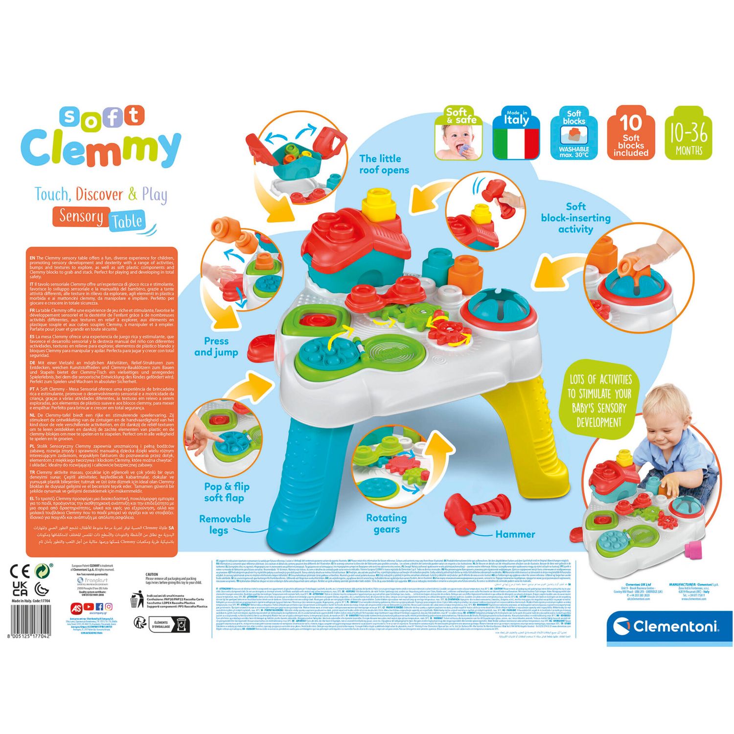 Clementoni - soft clemmy - touch, discover & play sensory table - CLEMENTONI, CLEMMY