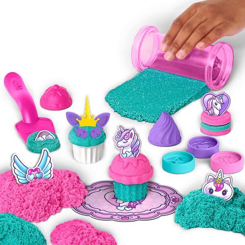 Spin master kinetic sand shimmer, set di gioco laboratorio di pasticceria unicorni, 453 g di kinetic sand - KINETIC SAND