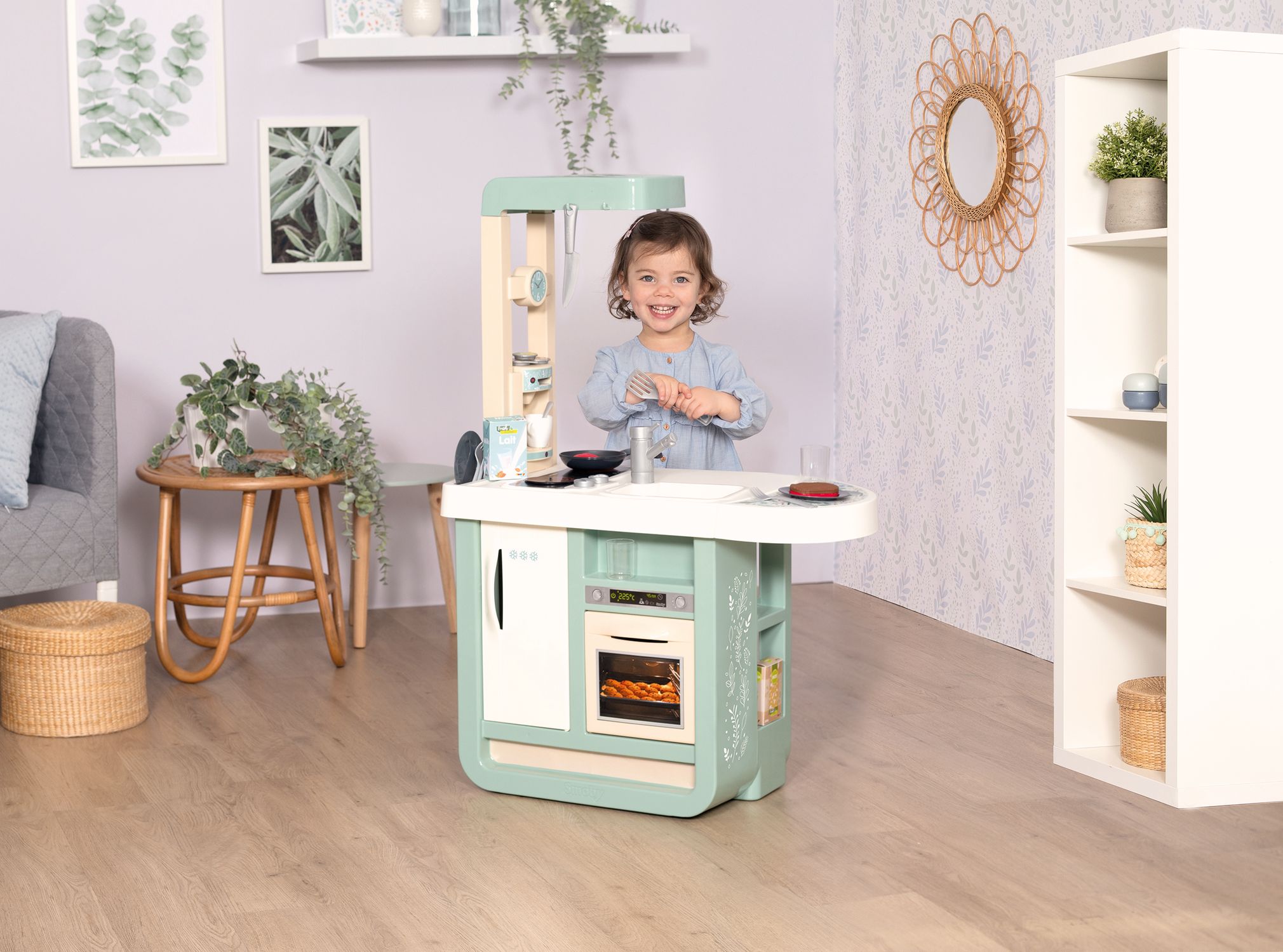 Smoby cucina cherry con 23 accessori, h piano cm 48,5 - SMOBY