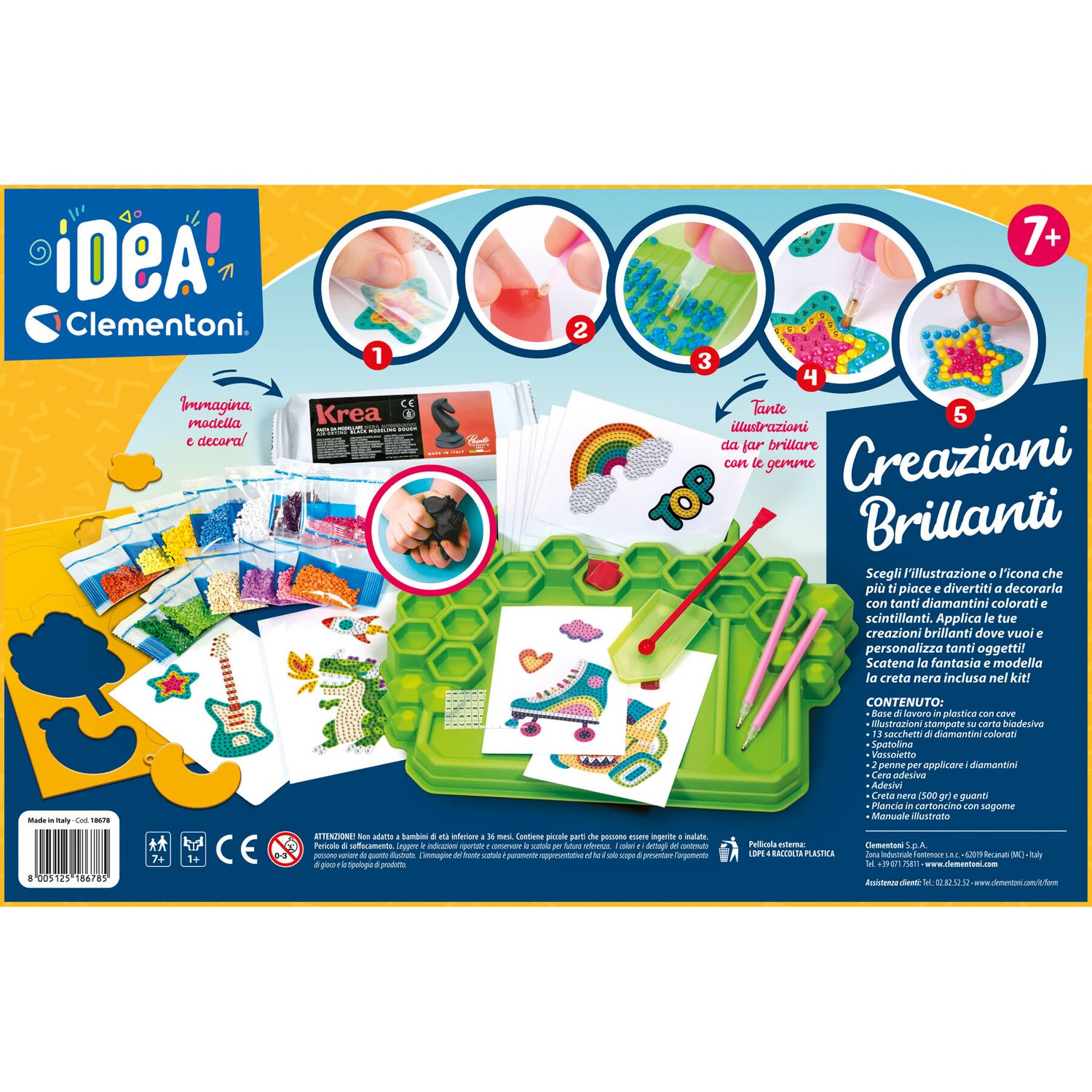 Clementoni - 18678 - idea - creazioni brillanti, gioco creativo - CLEMENTONI, Crea Idea