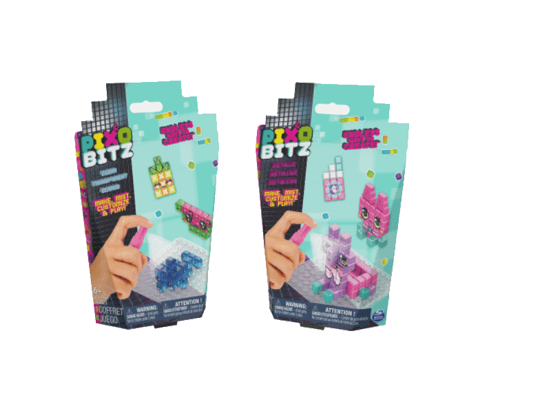 Pixobitz - confezione di ricarica con 156 bitz metallizzati e trasparenti idroadesivi - 