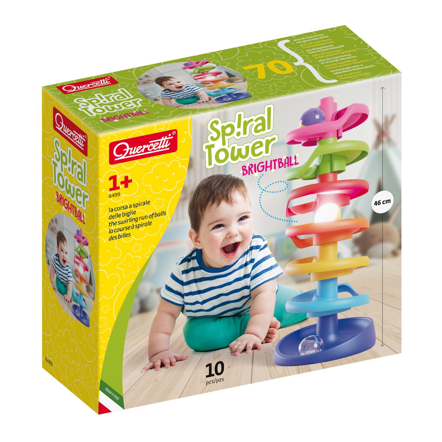 Spiral tower brightball, quercetti, corsa delle biglie, 1+ anni - 