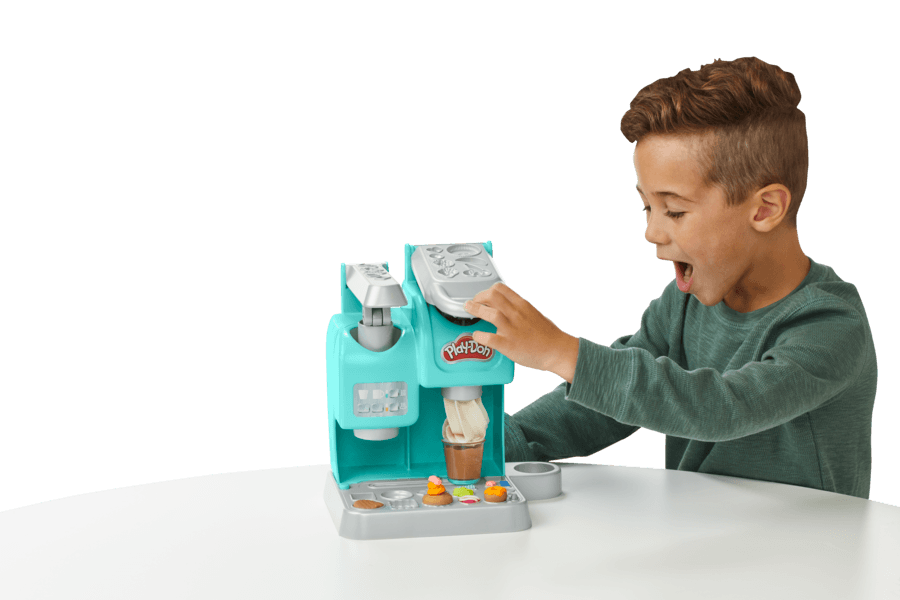 Play-doh, kitchen creations, la caffettiera super colorata, playset con 20 accessori e 8 vasetti di pasta modellabile - PLAY-DOH