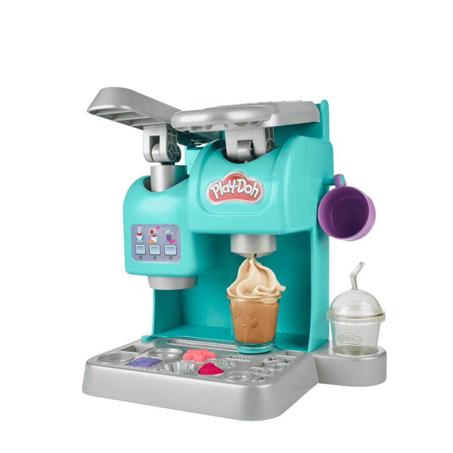 Play-doh, kitchen creations, la caffettiera super colorata, playset con 20 accessori e 8 vasetti di pasta modellabile - PLAY-DOH