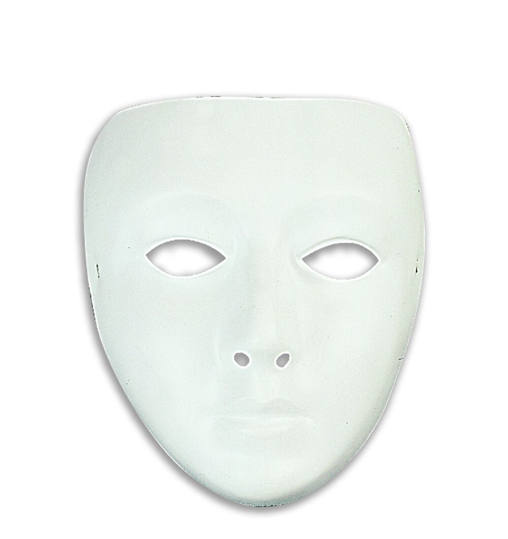 Maschera "domino" bianca da personalizzare colorandola e/o glitterandola - CIAO