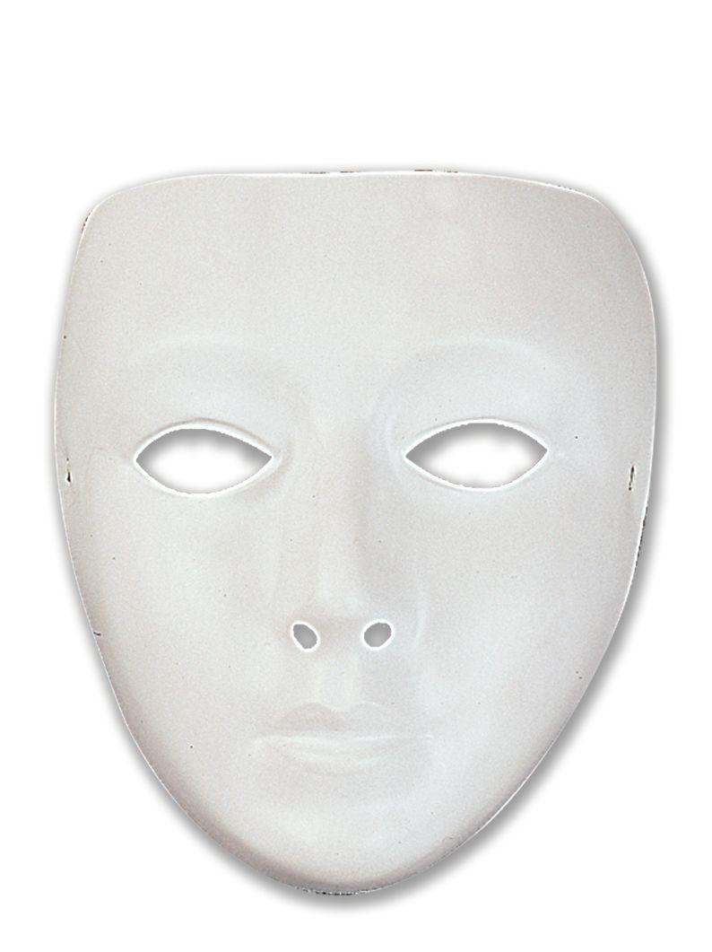 Maschera "domino" bianca da personalizzare colorandola e/o glitterandola - CIAO