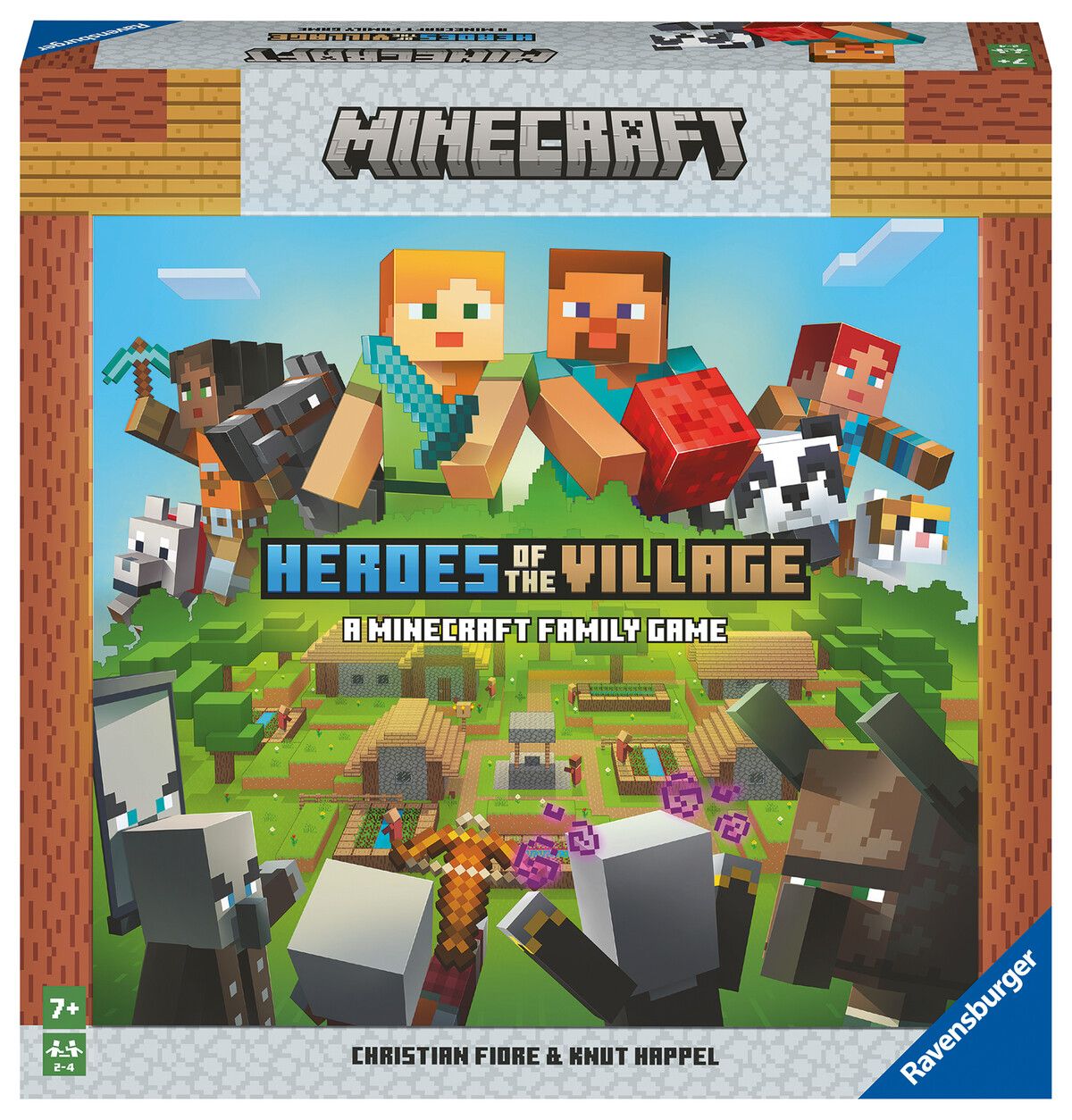 Ravensburger - minecraft heroes of the village, versione italiana, gioco da tavolo strategico, 1-4 giocatori, 7+ anni - MINECRAFT, RAVENSBURGER