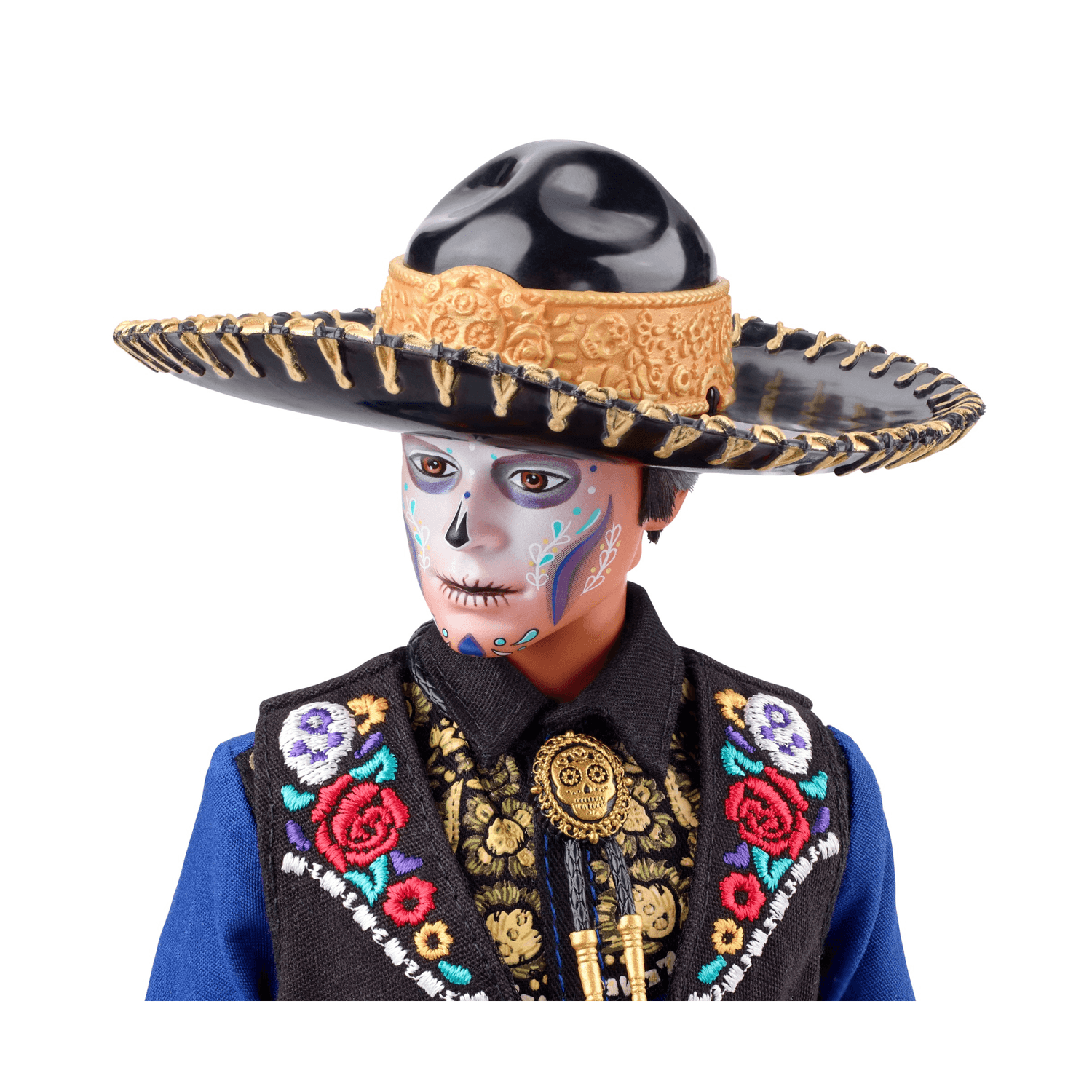 Barbie, ken, bambola día de muertos, indossa un abito tradizionale con volant e ha il volto dipinto a tema calavera, giocattolo per bambini 6+ anni - Barbie