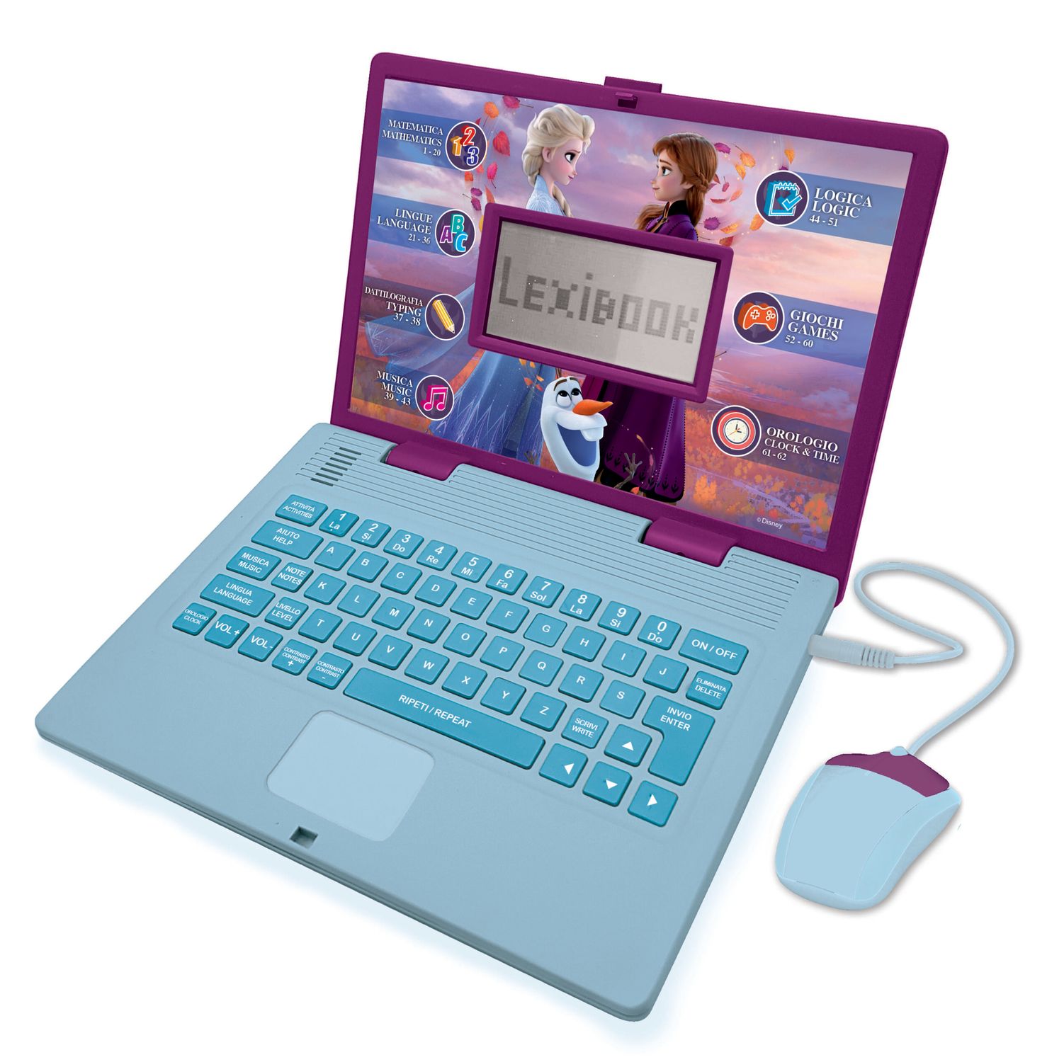 Computer frozen portatile educativo bilingue con 124 attività interattive - DISNEY PRINCESS, Disney, Frozen