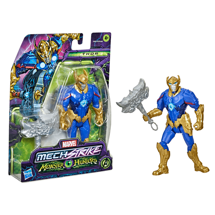 Hasbro marvel avengers mech strike, monster hunters thor, action figure in scala da 15 cm, per bambini dai 4 anni in su - Avengers