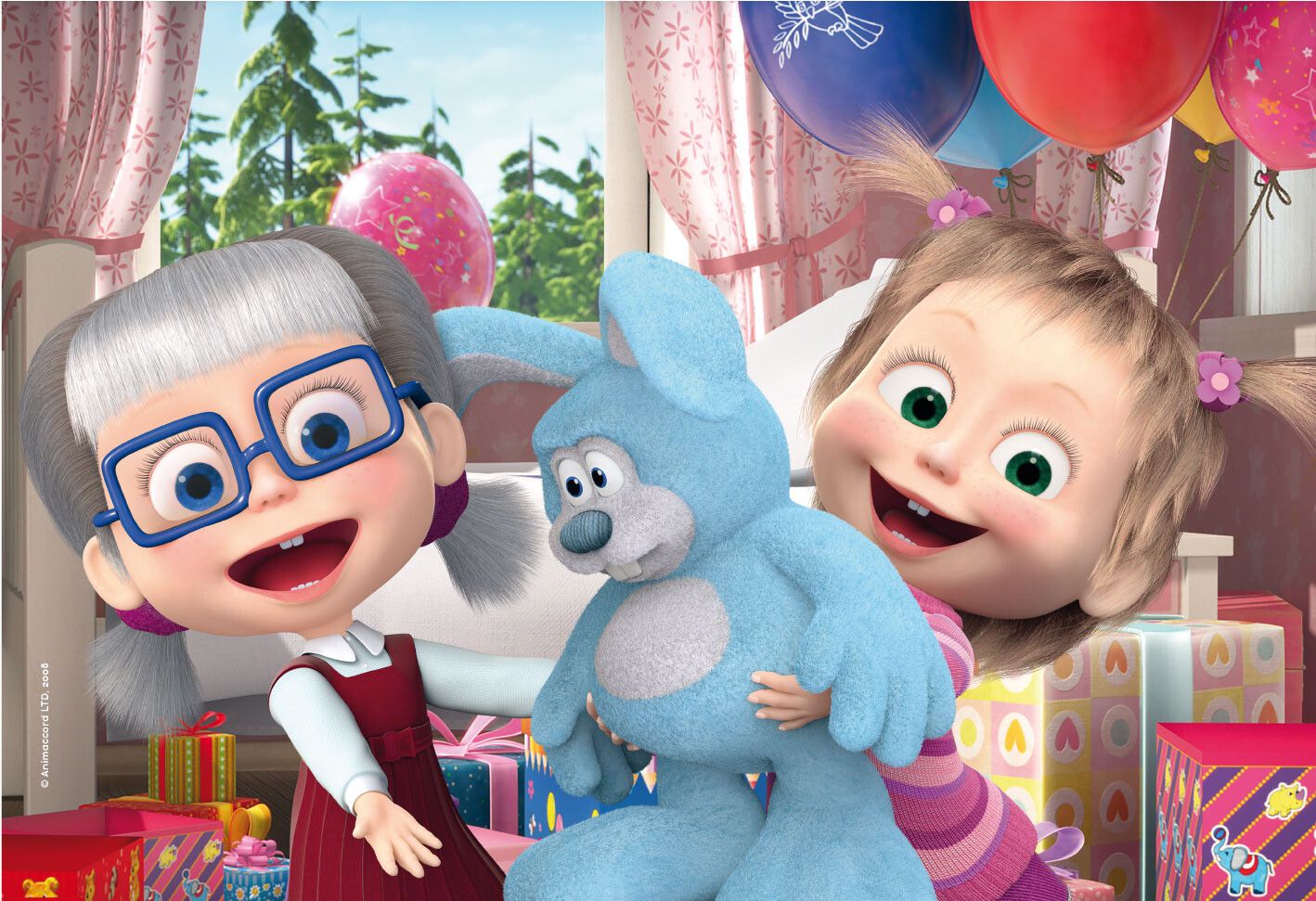 Masha puzzle maxifloor 2 x 12 - giochiamo ancora! - LISCIANI