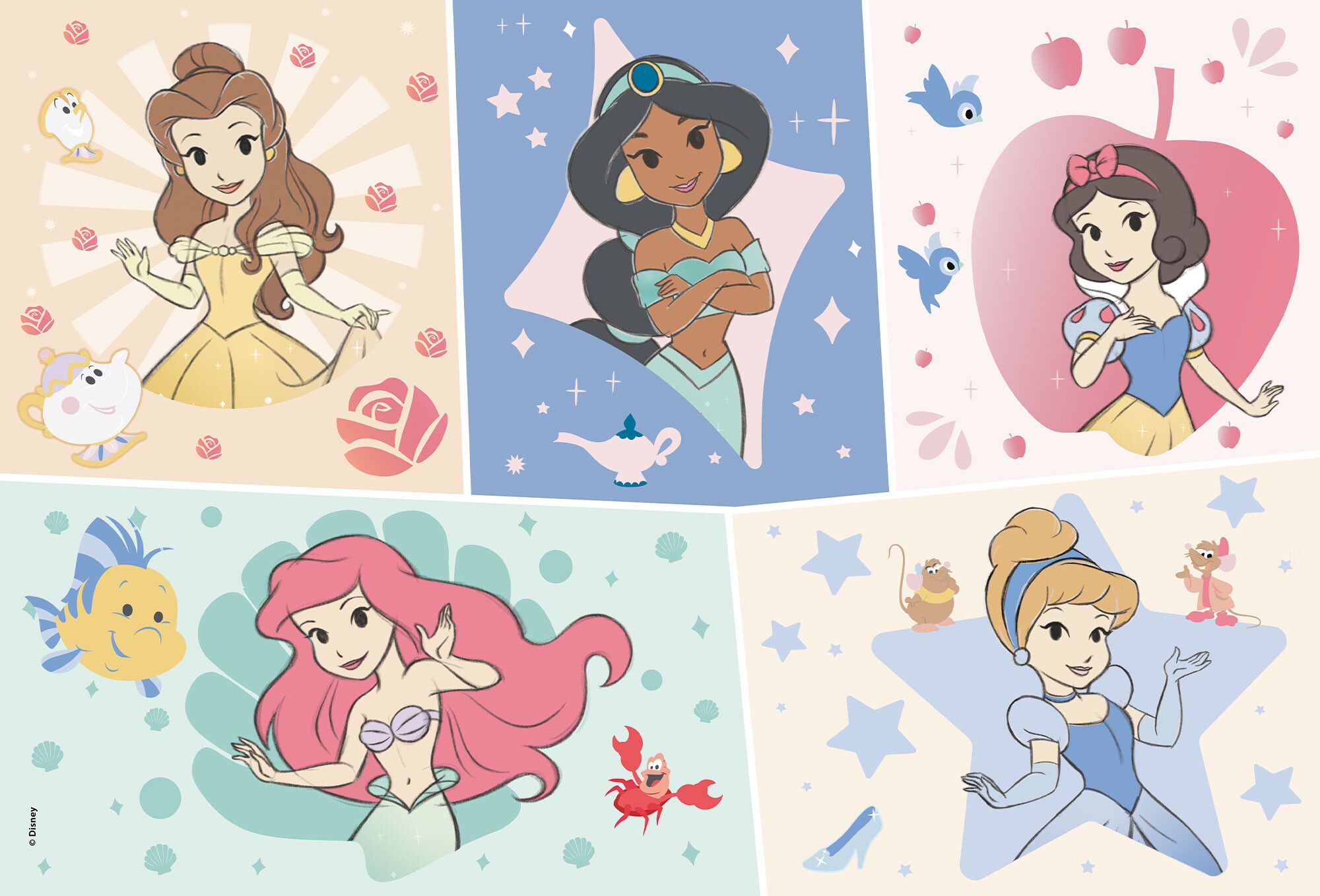 Disney puzzle maxifloor 2 x 12 princess - DISNEY PRINCESS, LISCIANI