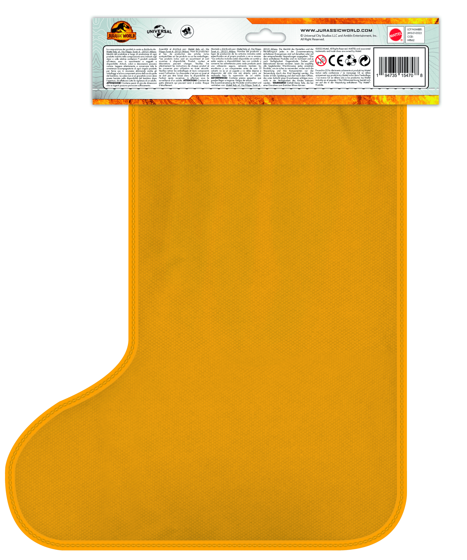 Calza della befana jurassic world, con super gadgets presenti all'interno, con 1 dinosauro, 1 marsupio e tanto altro, giocattolo per bambini 3+ anni, hpb62 - Jurassic World