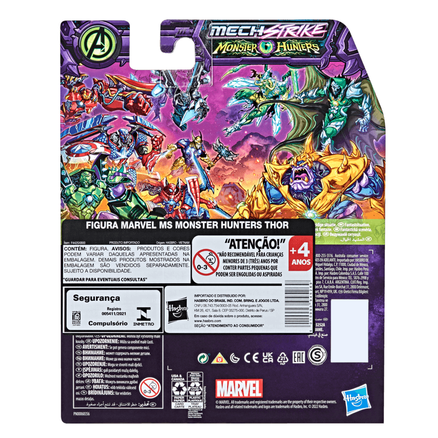 Hasbro marvel avengers mech strike, monster hunters thor, action figure in scala da 15 cm, per bambini dai 4 anni in su - Avengers