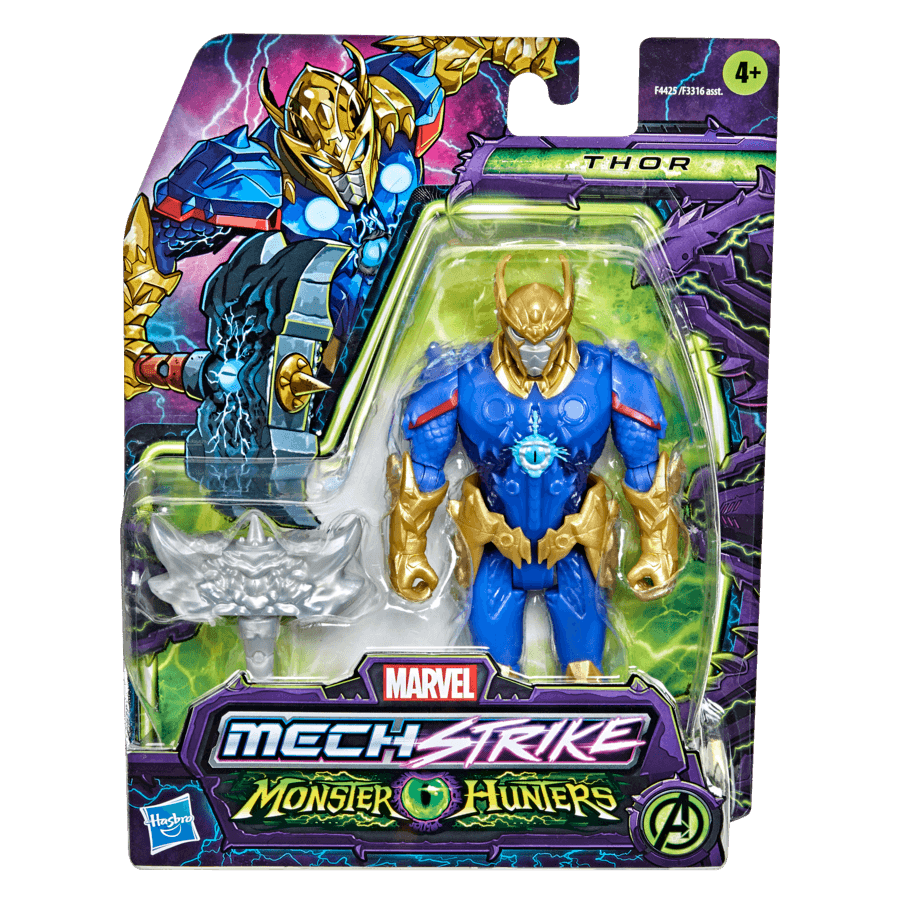 Hasbro marvel avengers mech strike, monster hunters thor, action figure in scala da 15 cm, per bambini dai 4 anni in su - Avengers