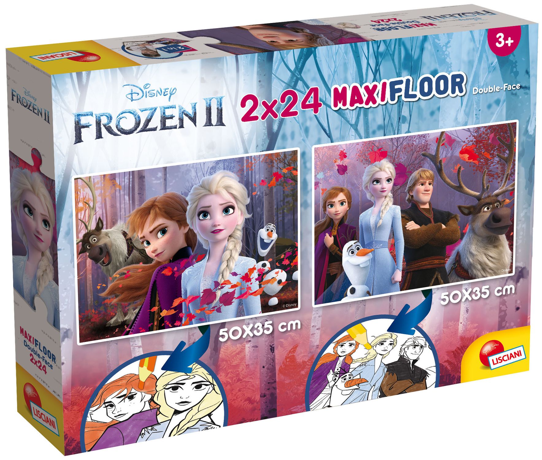 Disney puzzle maxifloor 2 x 24 frozen - DISNEY PRINCESS, LISCIANI, Disney, Frozen