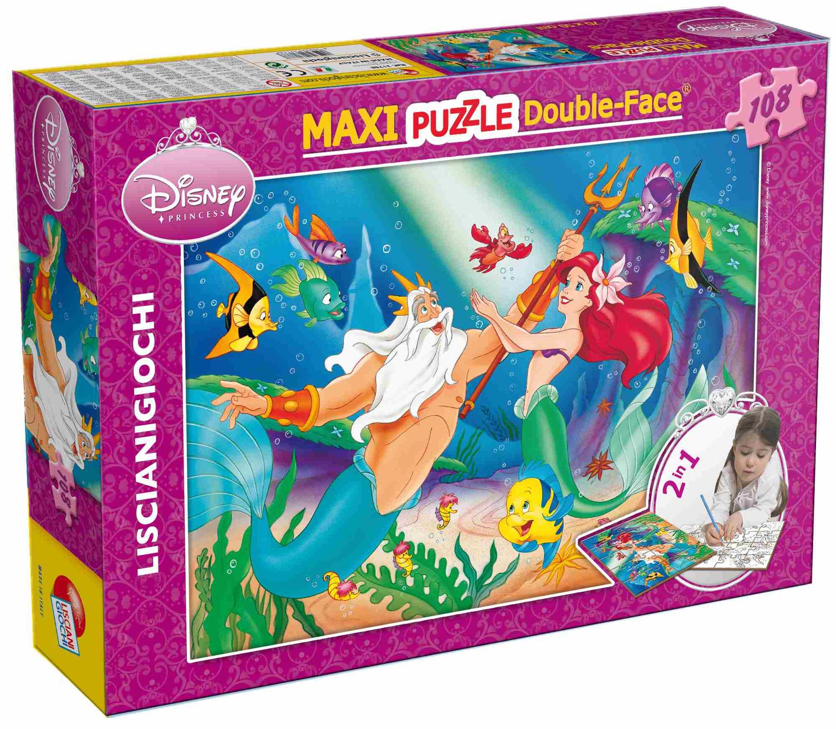 Disney puzzle df maxi floor 108 the little mermaid - DISNEY PRINCESS, LISCIANI, Disney
