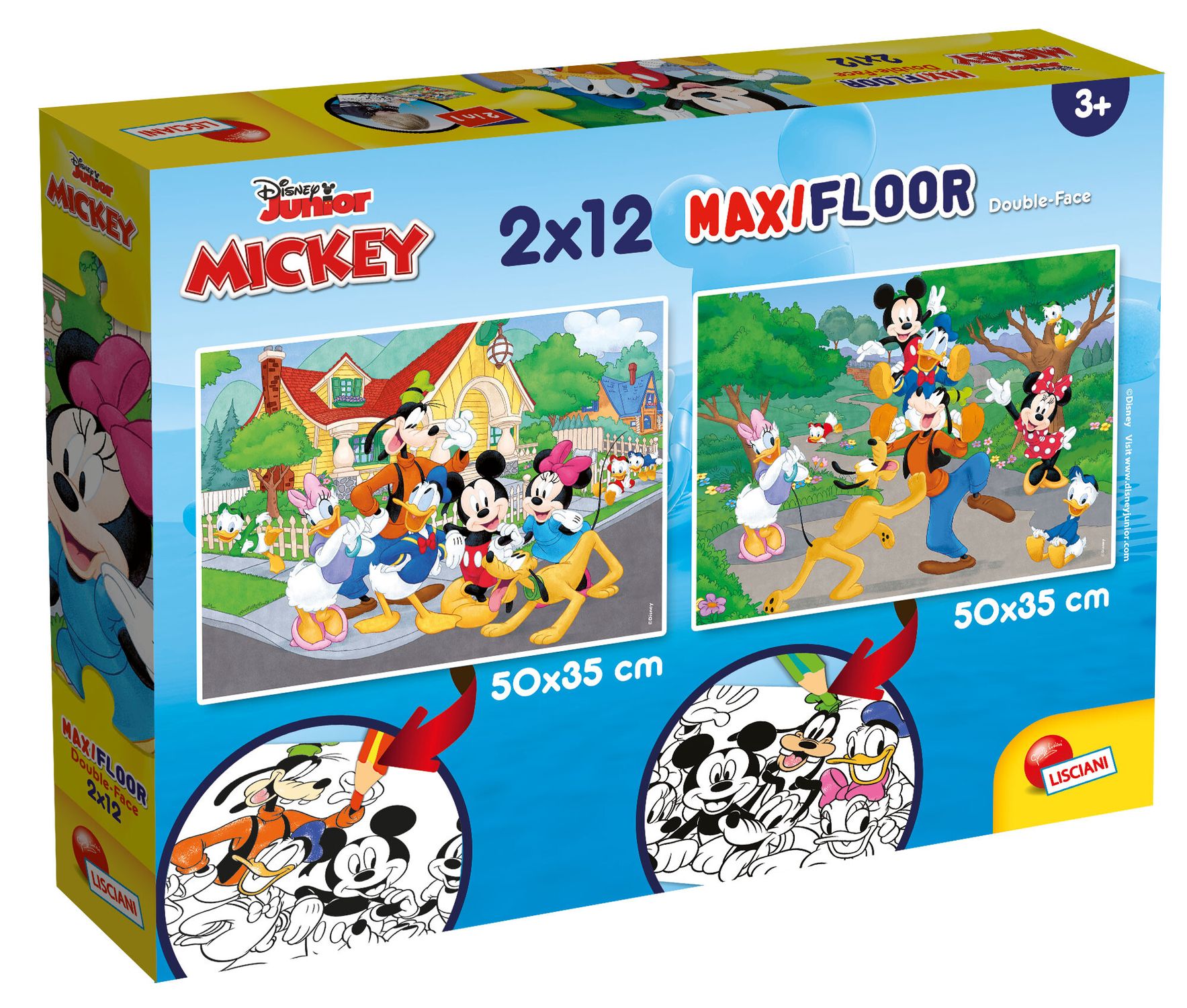 Disney puzzle maxifloor 2 x 12 mickey - LISCIANI, Disney, Mickey Mouse