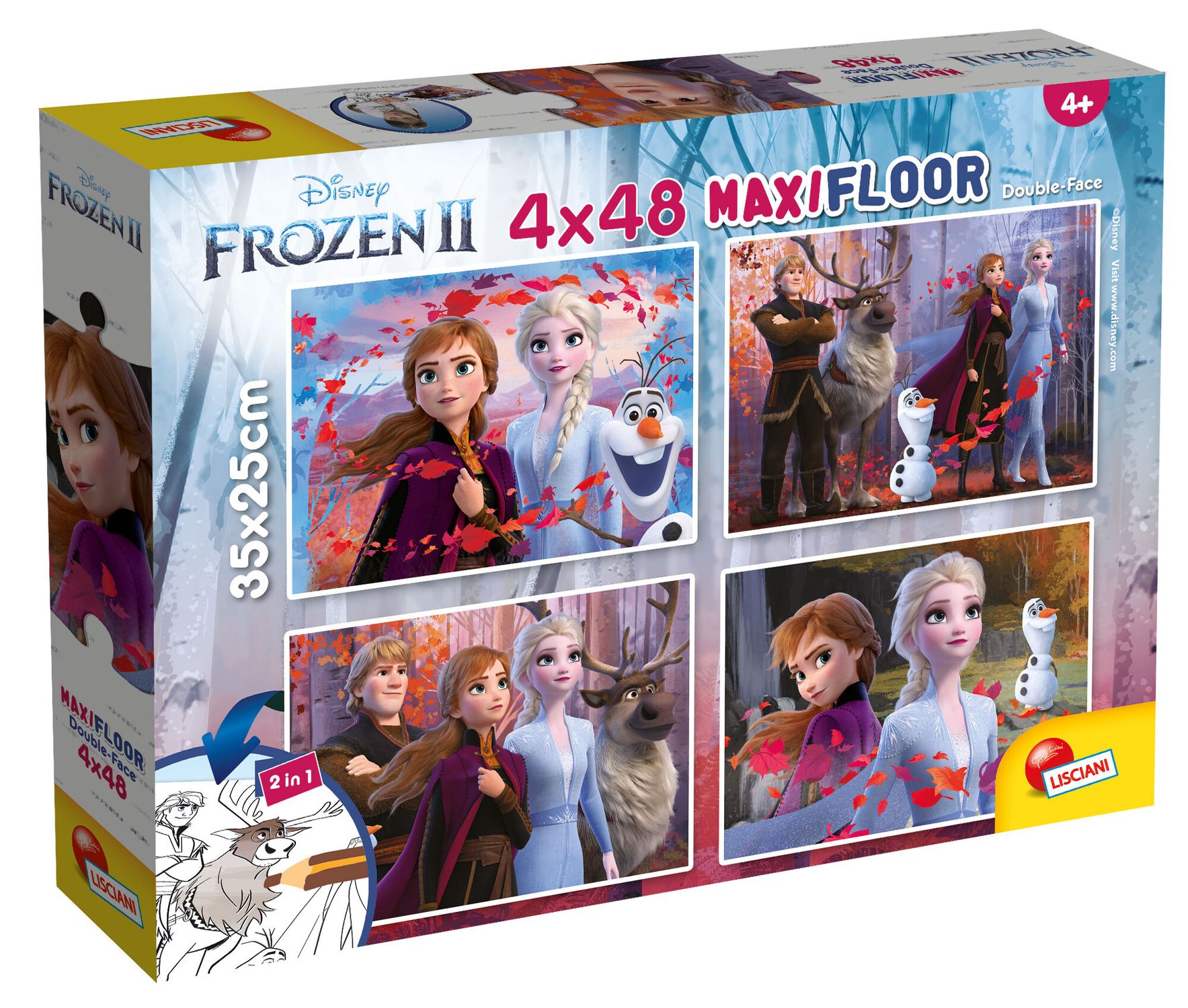Disney puzzle maxifloor 4 x 48 frozen 2 - DISNEY PRINCESS, LISCIANI, Disney