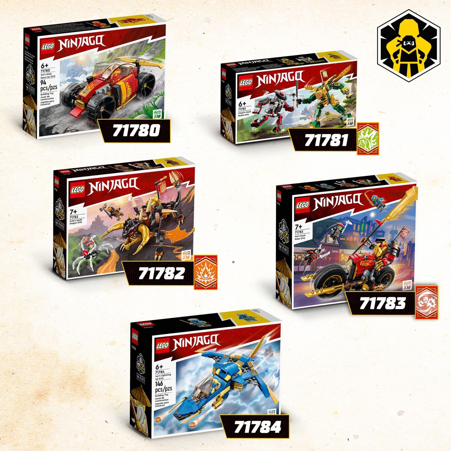 Lego ninjago 71780 auto da corsa ninja di kai - evolution, set 2in1 con macchina giocattolo e fuoristrada, giochi per bambini - LEGO NINJAGO, Lego