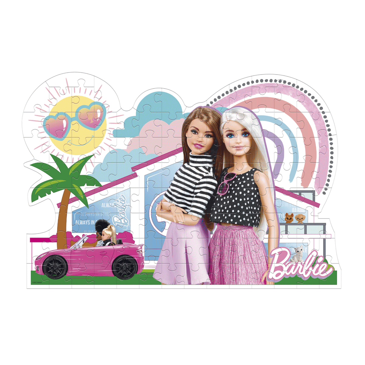 Clementoni - supercolor puzzle - puzzle shaped barbie - 104 pezzi - 