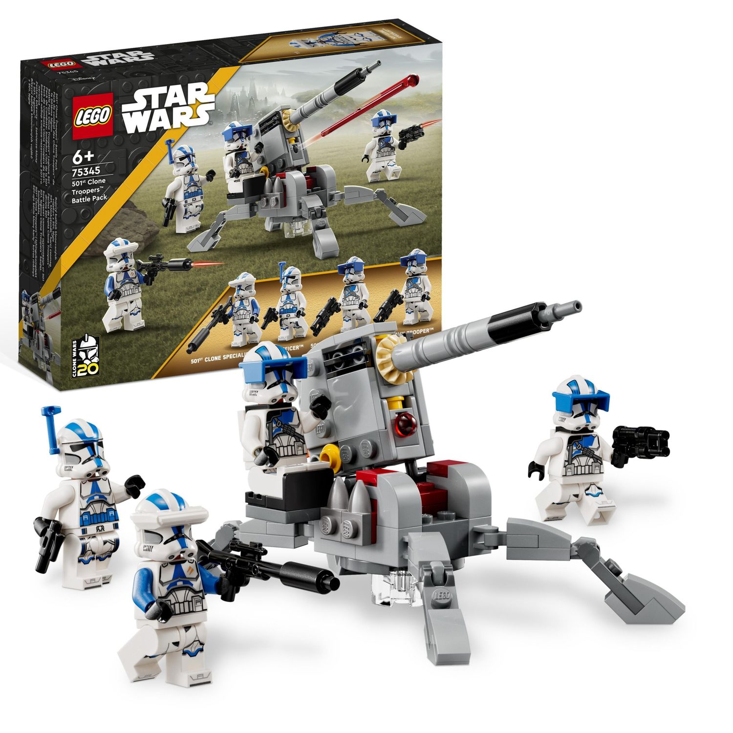 Lego star wars 75345 battle pack clone troopers legione 501, modellino da costruire con cannone giocattolo av-7 e 4 personaggi - LEGO® Star Wars™, Lego, Star Wars