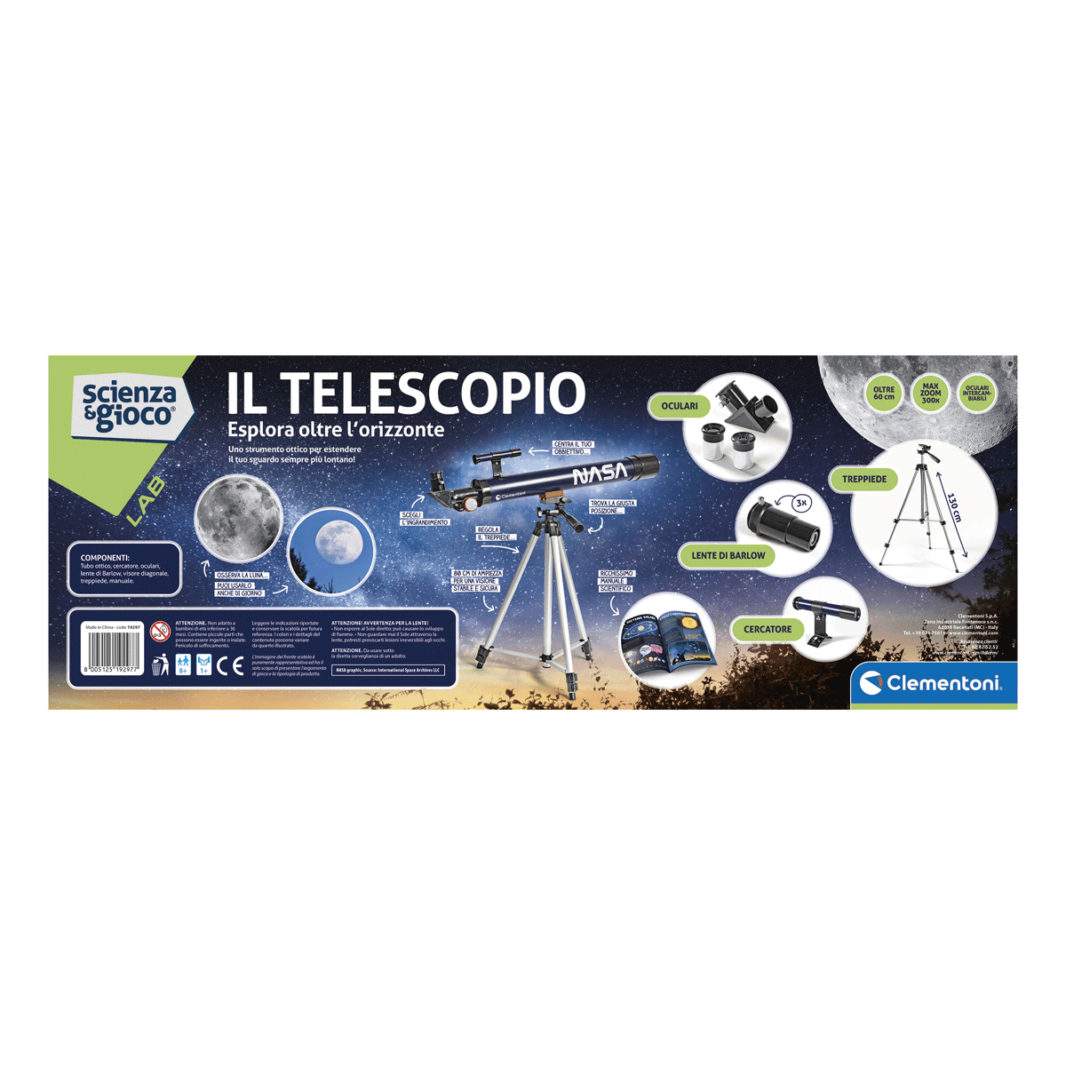 Clementoni - scienza e gioco lab - il telescopio, laboratorio scientifico - CLEMENTONI, Scienza e Gioco