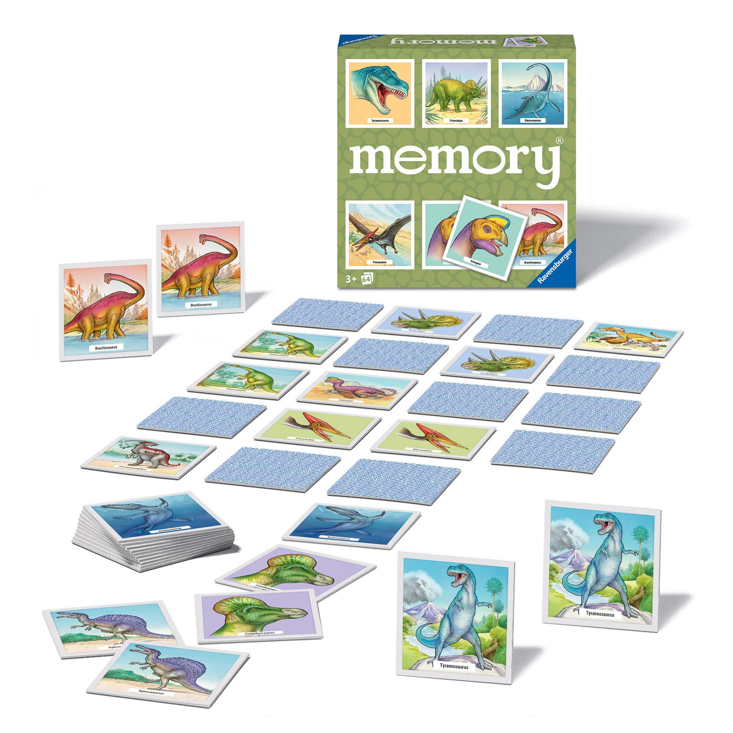 Ravensburger - memory® dinosauri, 64 tessere, gioco da tavolo, 3+ anni - RAVENSBURGER