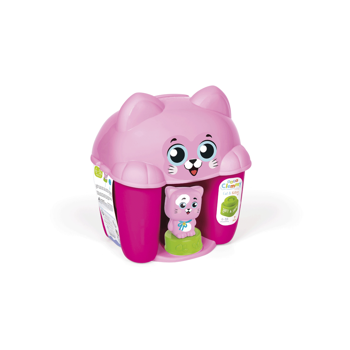 Clementoni - soft clemmy - cat & kitten bucket, mattoncini morbidi - CLEMENTONI, CLEMMY