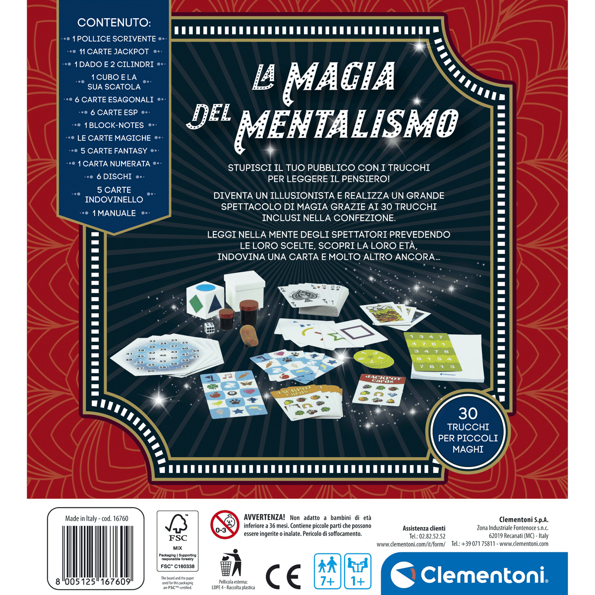 Clementoni - la magia del mentalismo, gioco di magia per bambini - CLEMENTONI