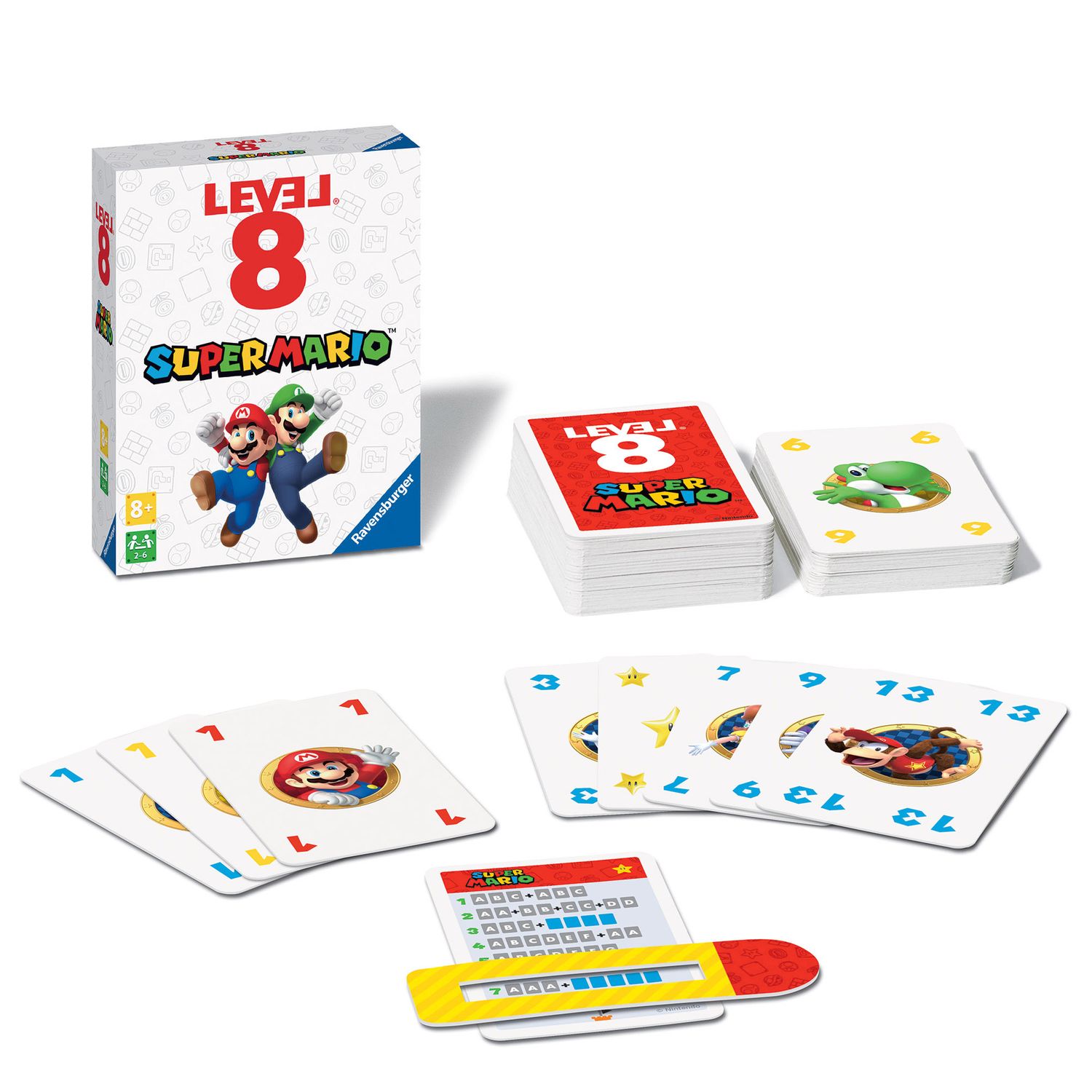 Ravenburger - level 8 super mario, gioco di carte per tutta la famiglia, 8+ anni - RAVENSBURGER, Super Mario