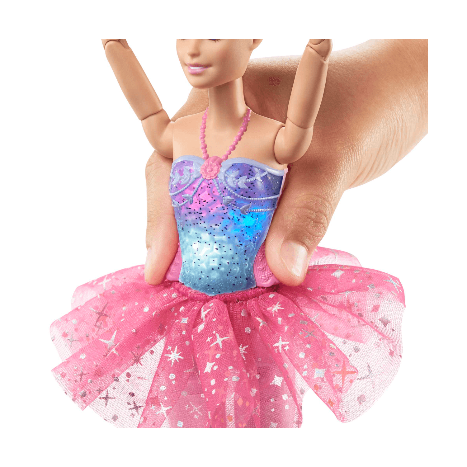 Barbie – barbie dreamtopia luci scintillanti, ballerina magico tutu, bambola dai capelli biondi, con luci, coroncina e tutù rosa, giocattolo per bambini, 3+ anni, hlc25 - Barbie