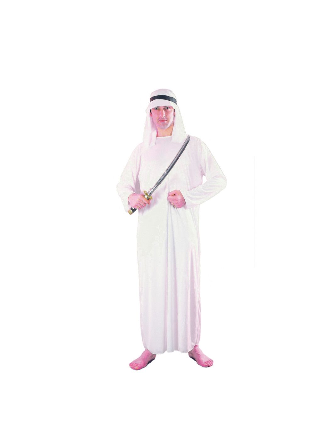 Costume completo bianco da arabo, adulto taglia unica - 