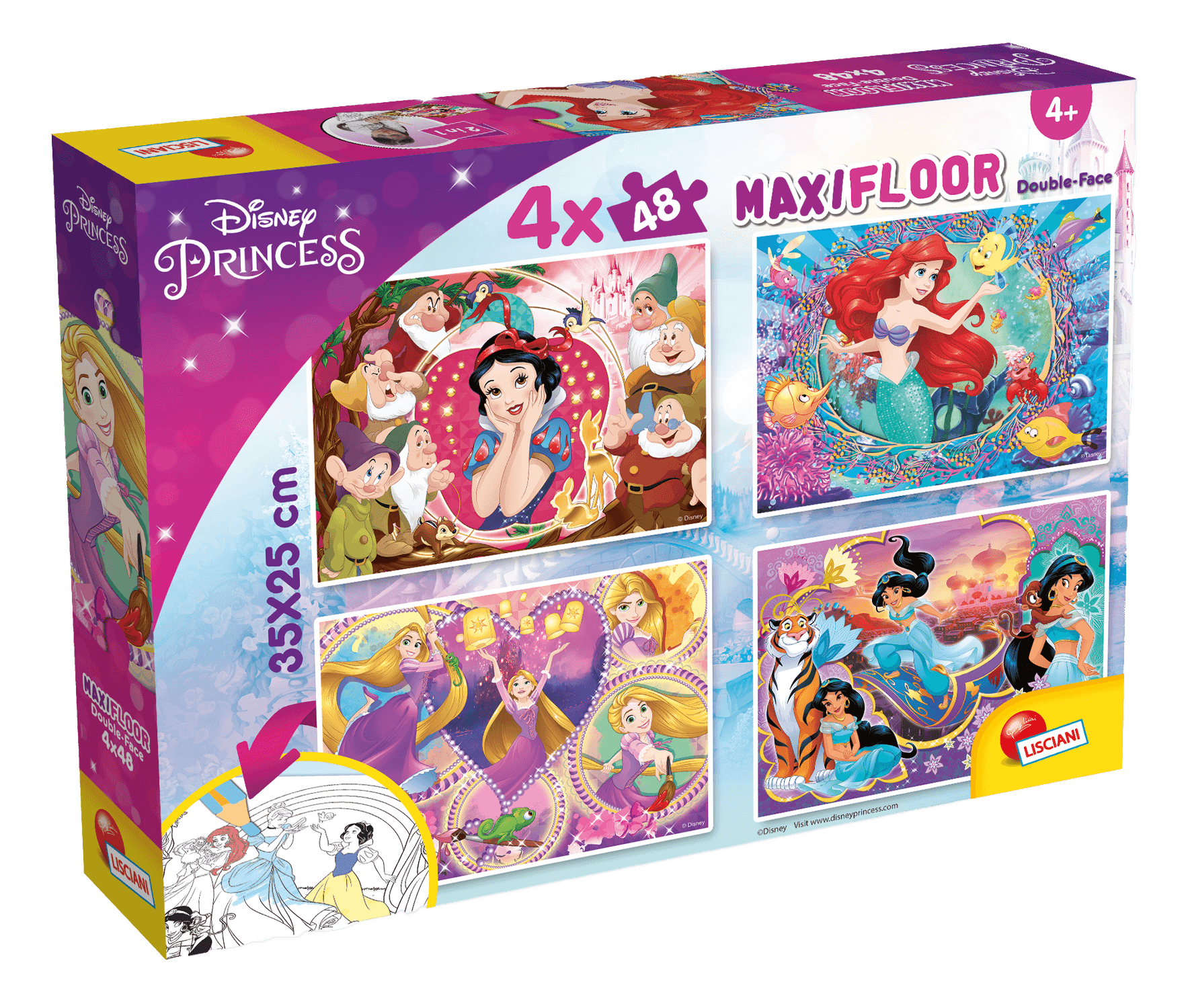 Disney puzzle maxifloor 4 x 48 princess - DISNEY PRINCESS, LISCIANI, Disney