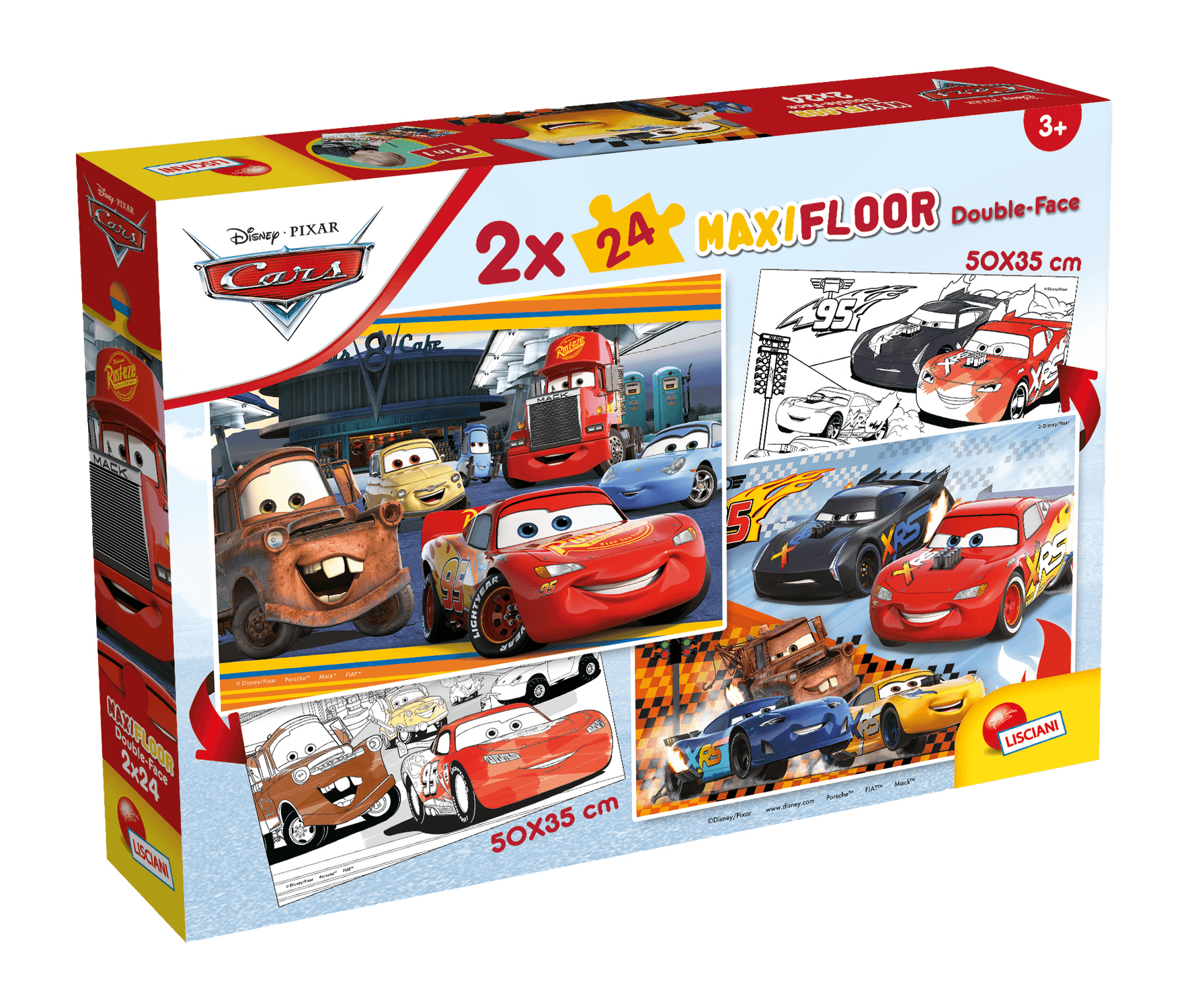 Disney puzzle maxifloor 2 x 24 cars - LISCIANI, Cars, Disney