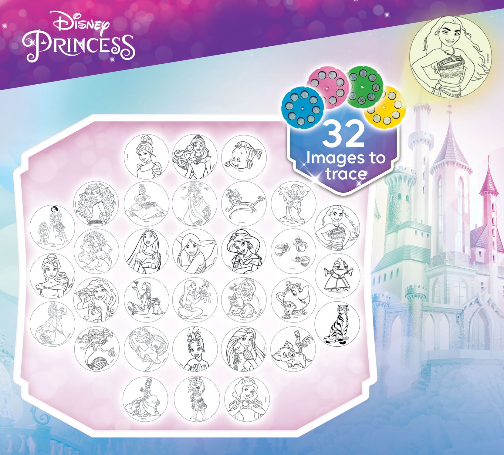 Princess proiettore drawing school - DISNEY PRINCESS, LISCIANI, Disney