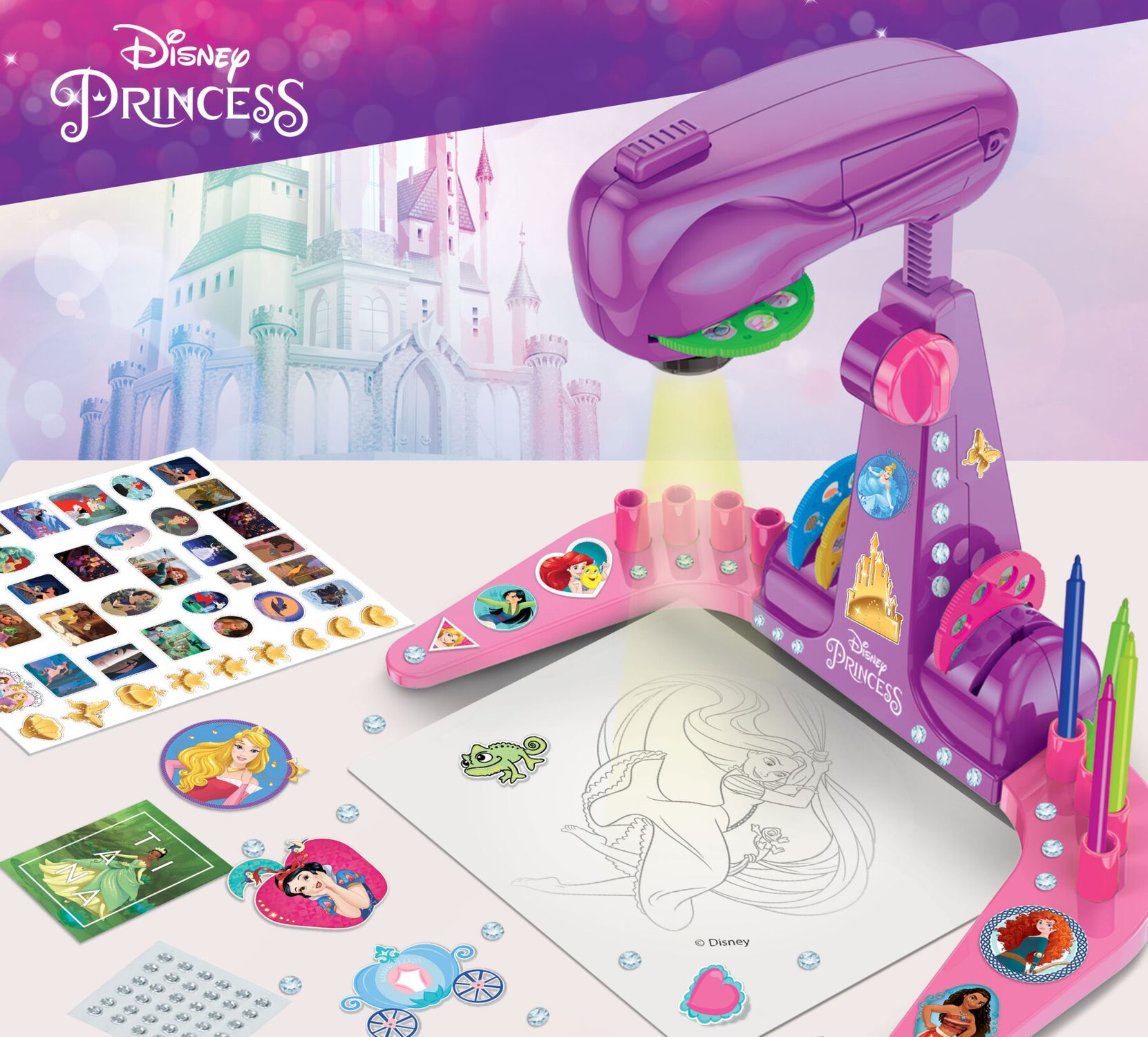 Princess proiettore drawing school - DISNEY PRINCESS, LISCIANI, Disney