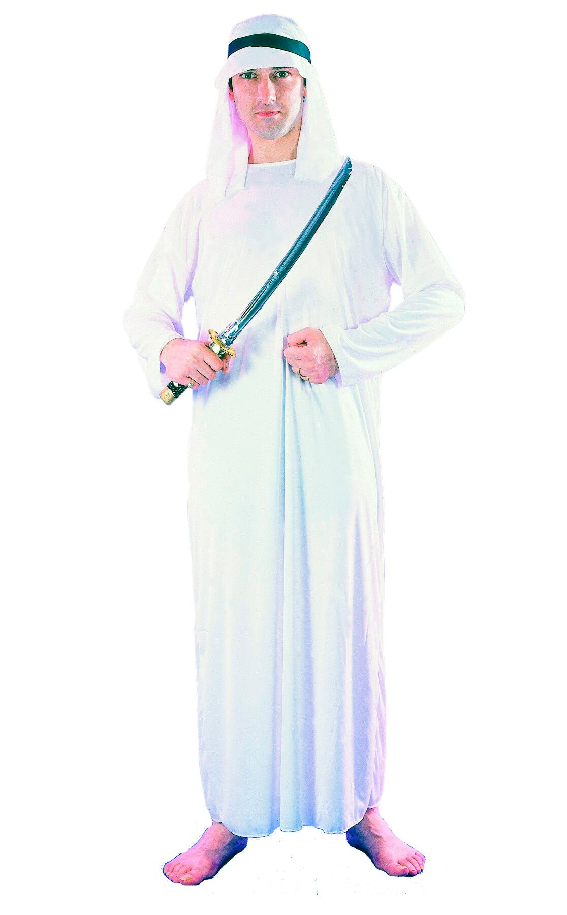 Costume completo bianco da arabo, adulto taglia unica - 