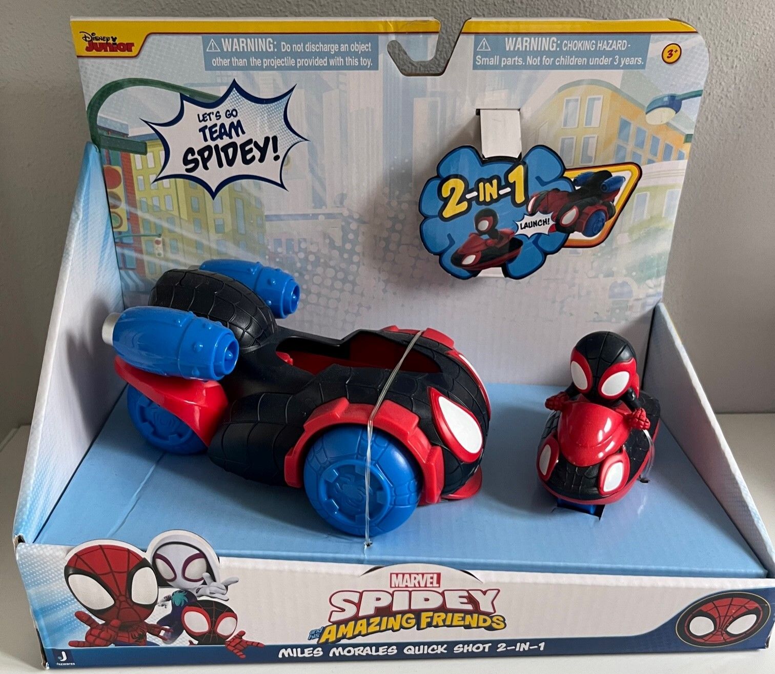 Veicolo spidey miles morales 2 in 1 da 15cm con personaggio miles morals incluso - SPIDEY, MARVEL