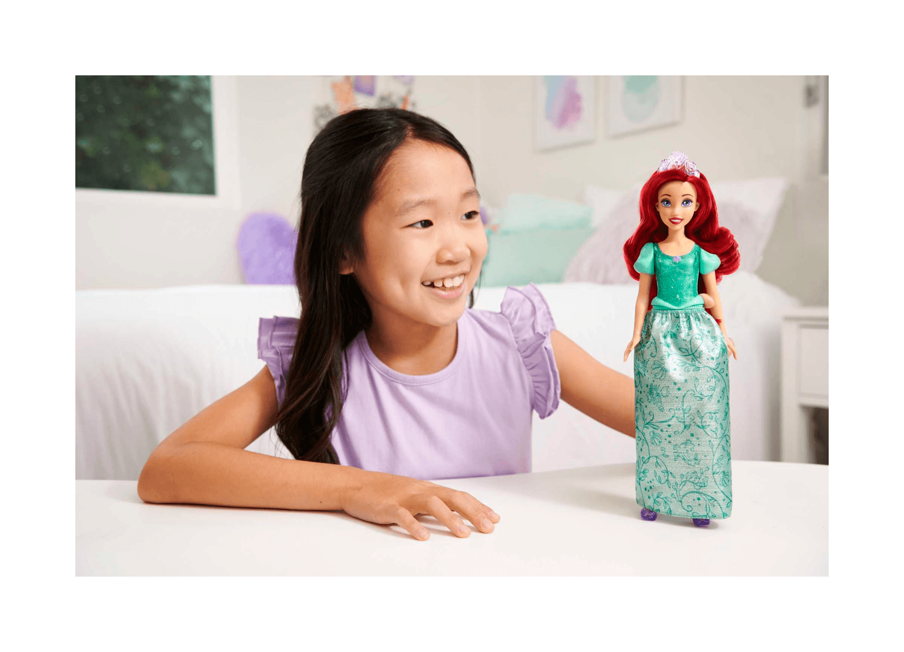 Disney princess - ariel bambola snodata, con capi e accessori scintillanti ispirati al film disney, giocattolo per bambini, 3+ anni, hlw10 - DISNEY PRINCESS, Disney