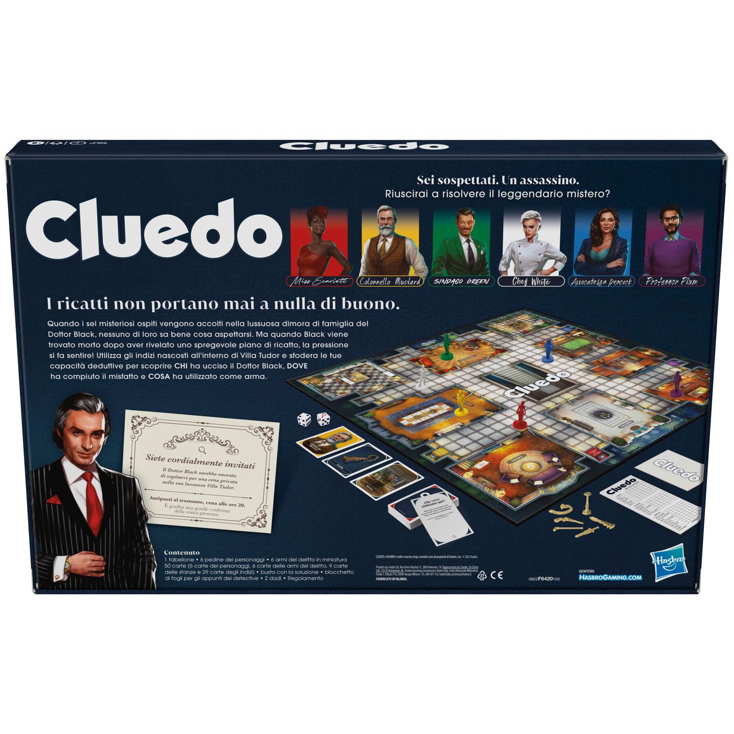 Cluedo classico refresh, gioco in scatola hasbro gaming, giochi di mistero, giochi investigativi, giochi per la famiglia per bambini e adulti - HASBRO GAMING
