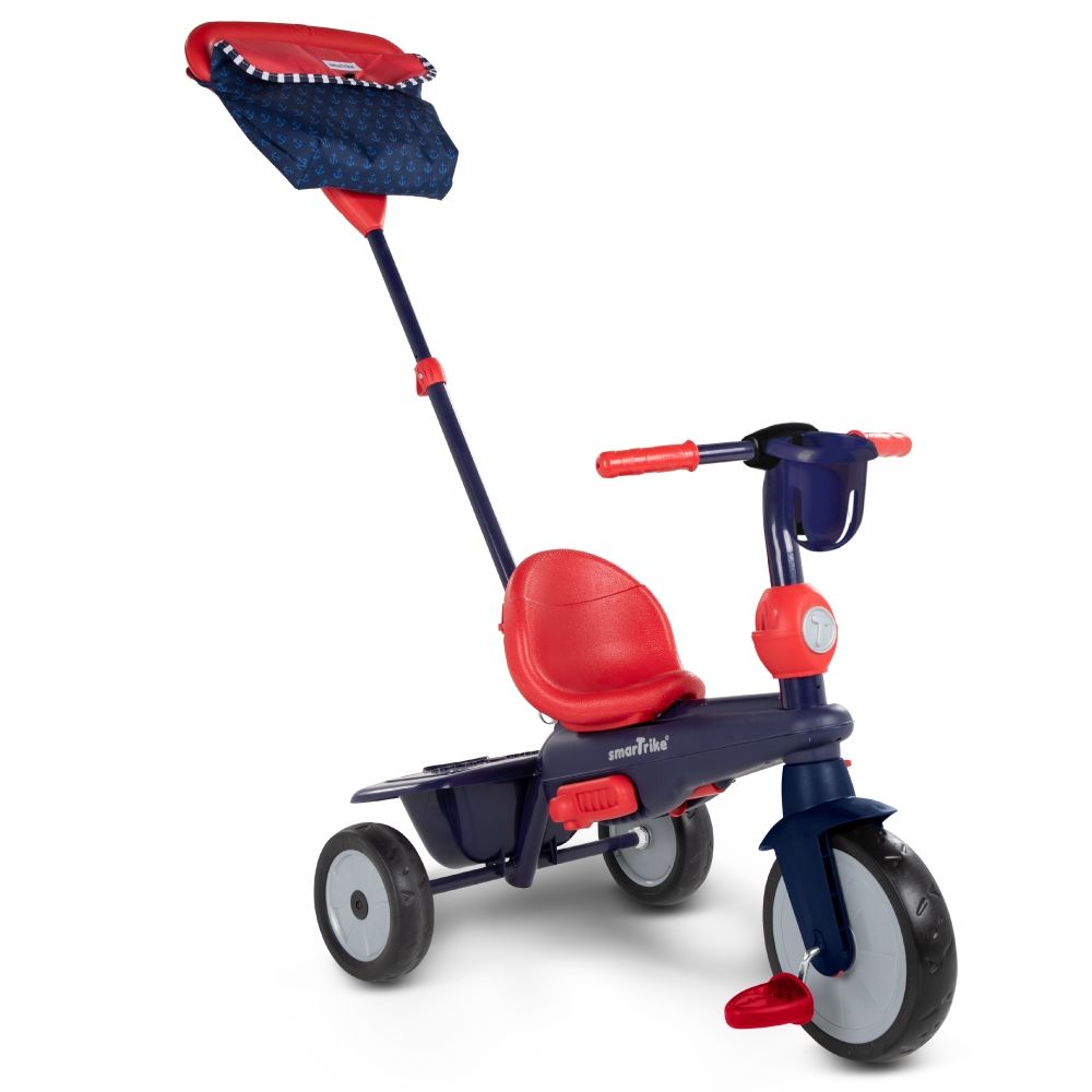 Smartrike vanilla 4 in 1 triciclo per bambini dai 15 mesi con maniglione direzionale touch steering e equipaggiamento di sicurezza - blu navy - SMART TRIKE, SUN&SPORT
