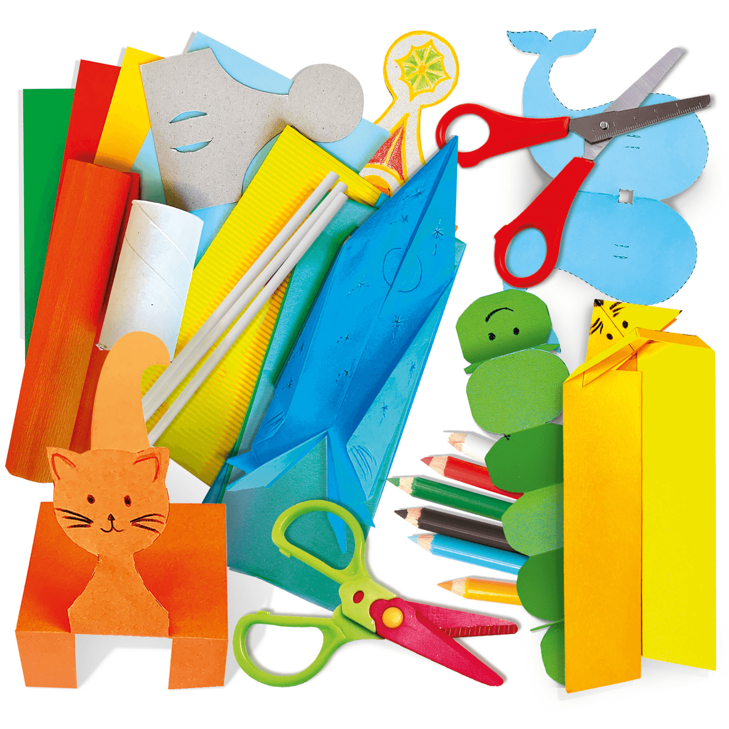 Creazioni senza colla. scopri e trasforma la carta! handmade creations.  4-8 anni - HEADU