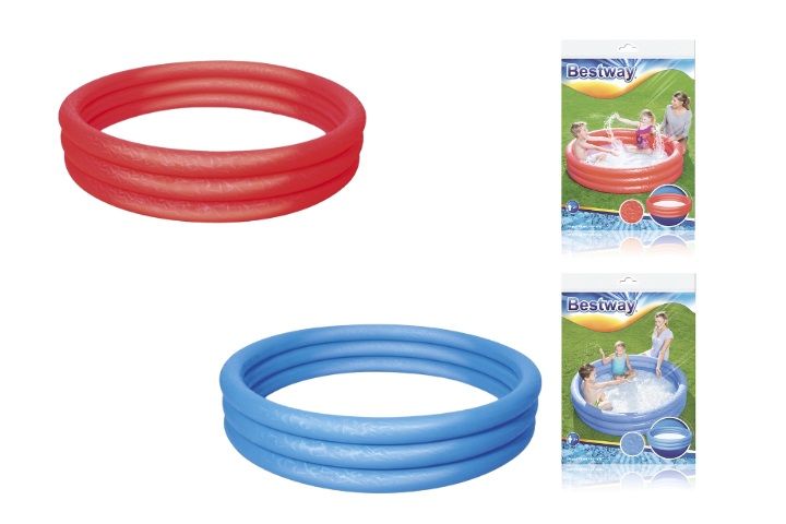 Piscina tinta unita a 3 anelli cm. 152x30, 2 colori assortiti, effetto ghiaccio - Bestway