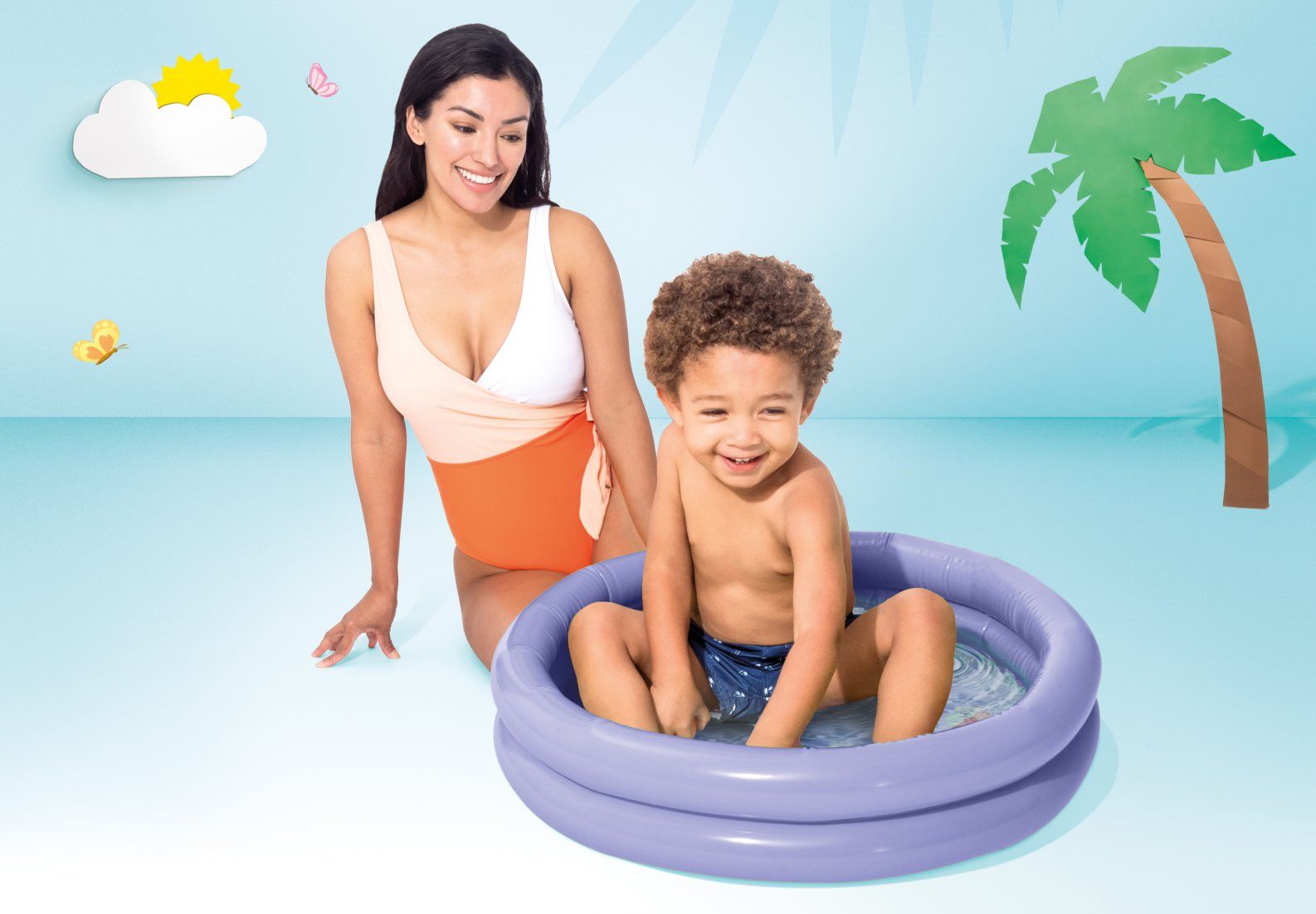 Piscina baby fondo animaletti cm 61x15 i.36 - INTEX